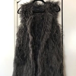 Zara gray fur vest